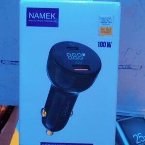 NAMEK 100W Super Fast Car Charger - Direct Current Powerhouse | PD + QC Dual Port with LED Wattage Display