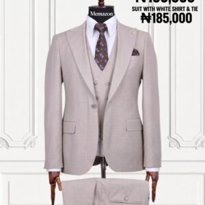 Light Beige Suit 3-Piece Design