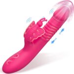 Butterfly Thrusting Dildo Vibrator – Clitoral & G-Spot Dual Motor Silicone Massager (Waterproof)
