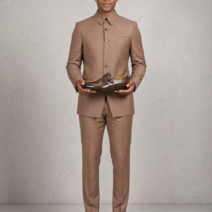 Coffee Brown Safari Suit – Modern Elegance, Comfort & Confidence