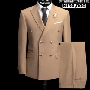 Men’s Double-Breasted 2-Piece Suit – Classic Formal Blazer & Trousers Set (Slim Fit, All-Season)
