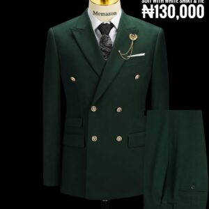 Men’s Double-Breasted 2-Piece Suit – Classic Formal Blazer & Trousers Set (Slim Fit, All-Season)