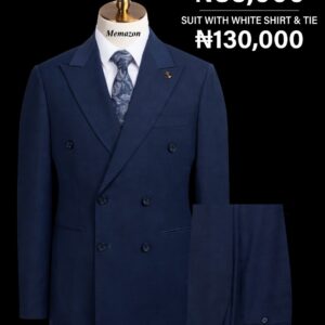 Men’s Double-Breasted 2-Piece Suit – Classic Formal Blazer & Trousers Set (Slim Fit, All-Season)